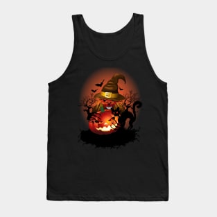 Skull Witch Creepy Halloween Tank Top